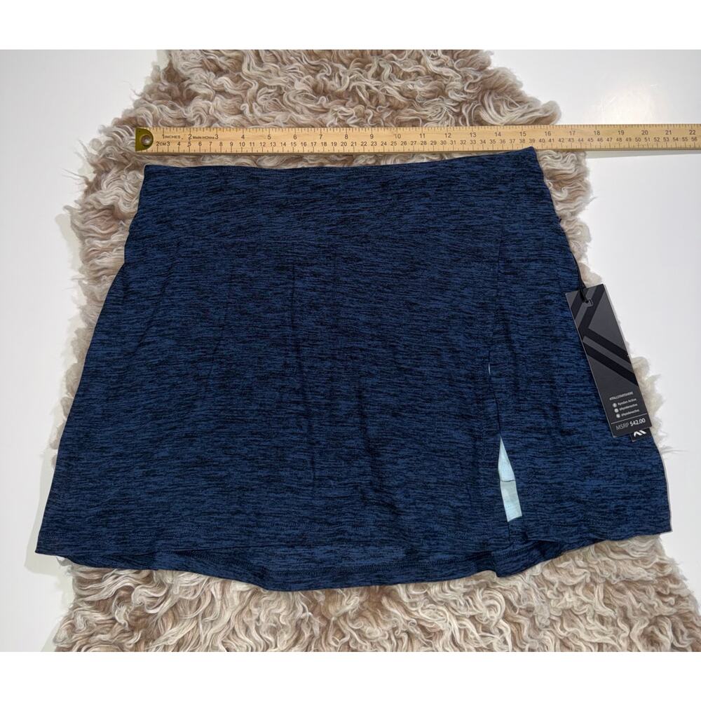 Kyodan women’s new blue & black activewear skort with side slit - Picture 6 of 13